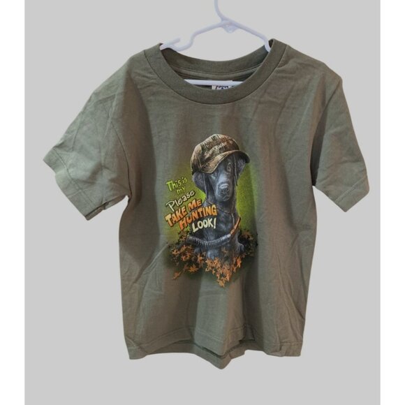 Delta Boys XS 4 5 Olive Green Short Sleeve Tee Tshirt Hunting Graphic This is my - Picture 1 of 5